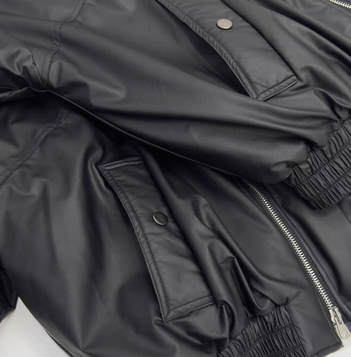 ASTT STUDIO PU Leather Bomber Jacket