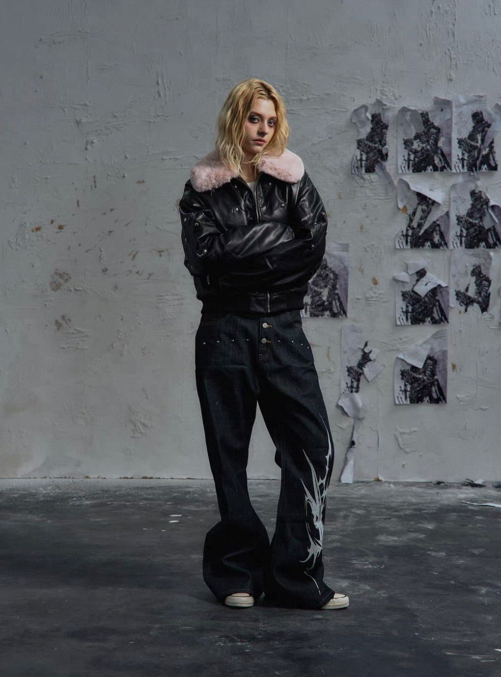 PAIKI PU Leather Bomber Jacket