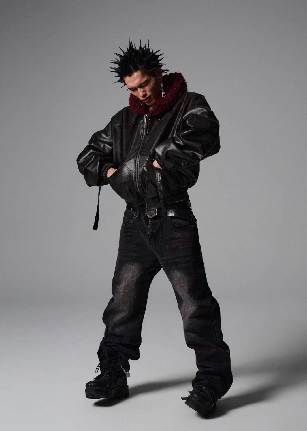 SGW PU leather Bomber Jacket