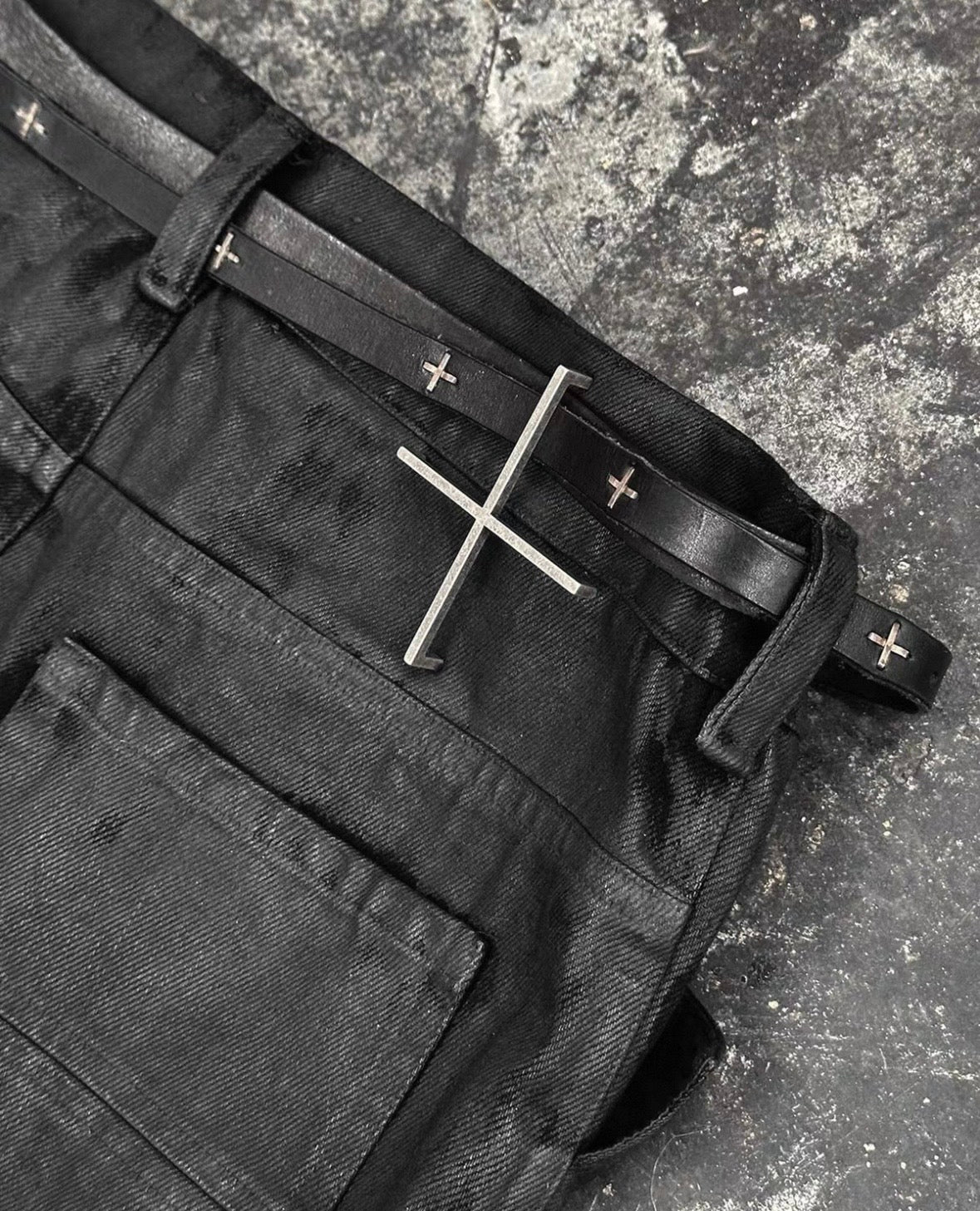 BLACK K Patch Work Flare Pants