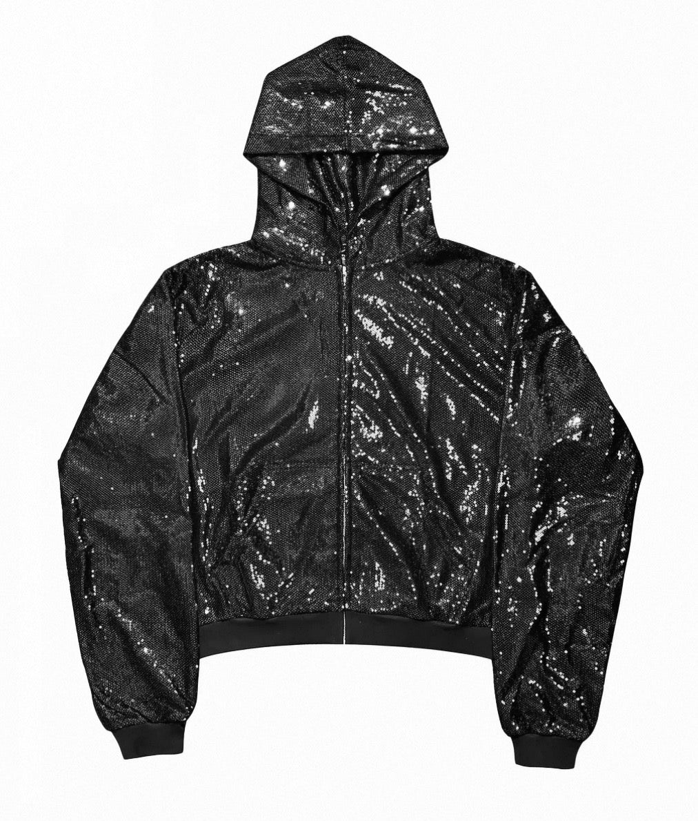 Liquid Metallic Zip-Up Hoodie