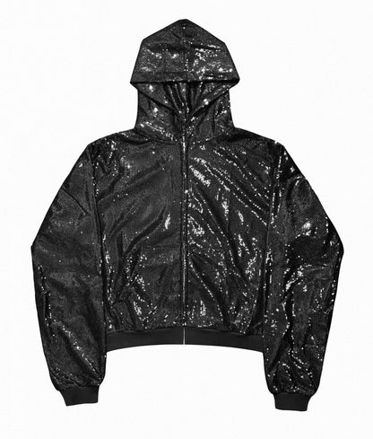 Liquid Metallic Zip-Up Hoodie