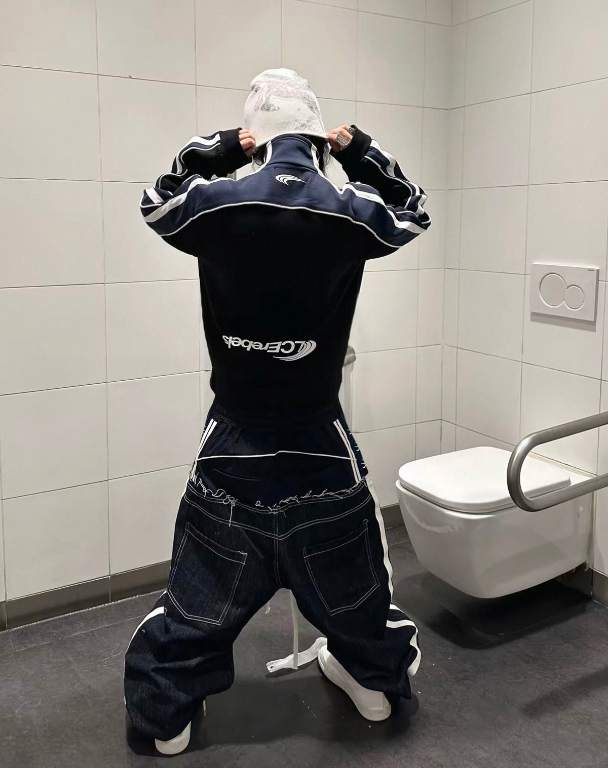 Double Waist Raw Denim Pants