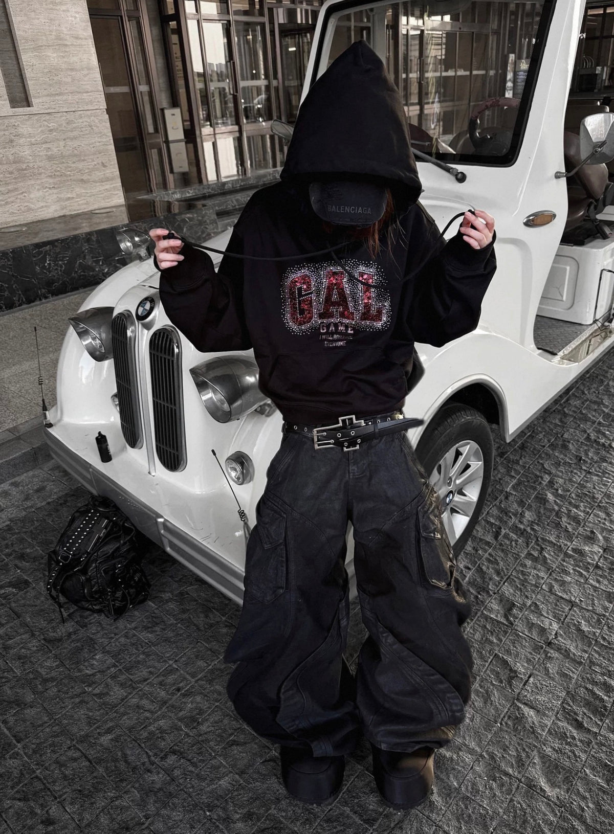 Rhinestone Sequin Graphic Heavyweight Hoodie