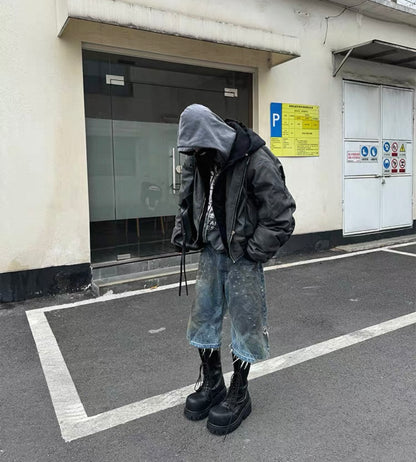 POP PROJECT Grunge Half Pants