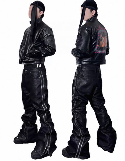 RYE CHASIN Wax Black Flare Denim