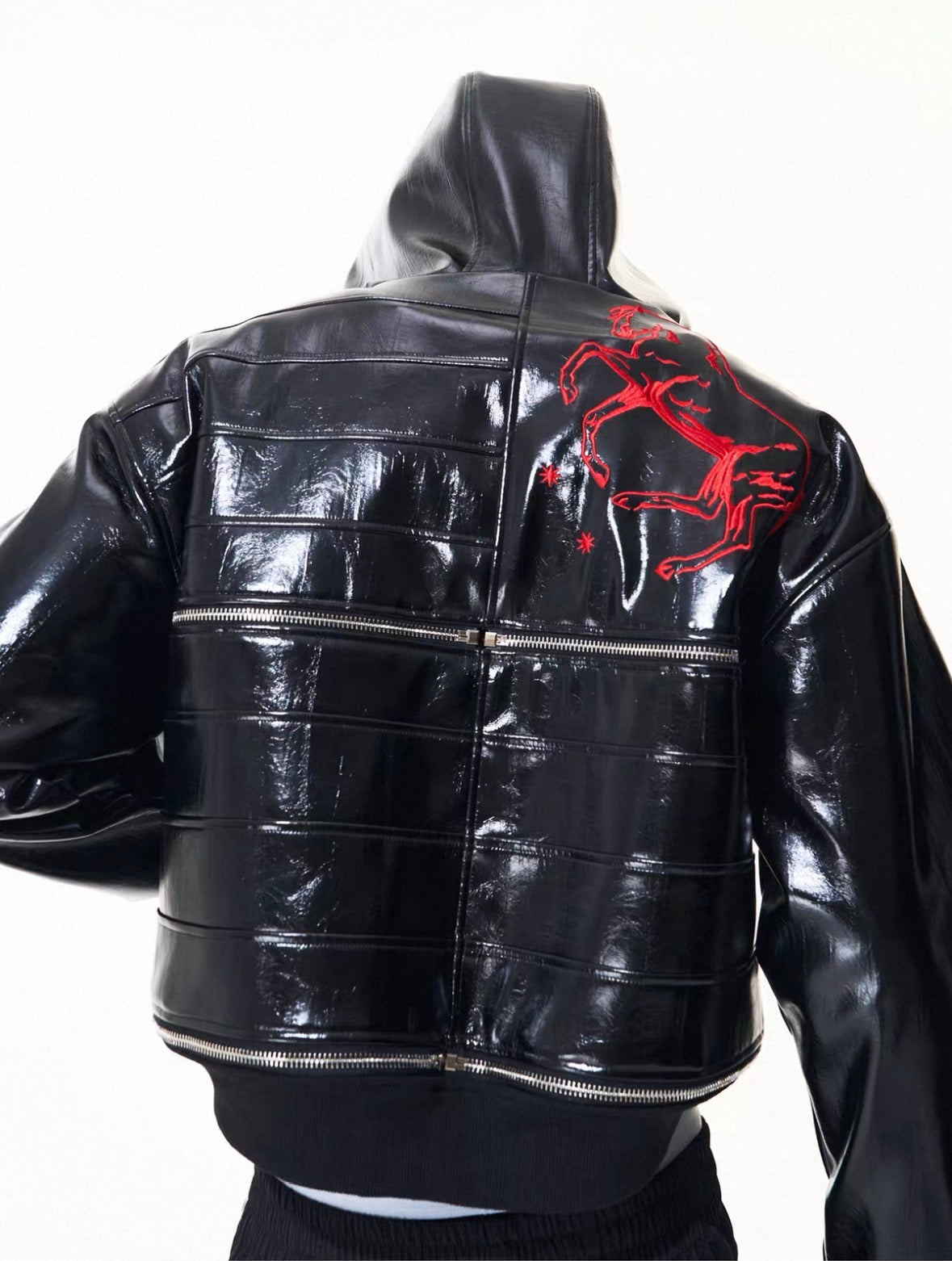 FOURTH3EX PU Leather Short Jacket