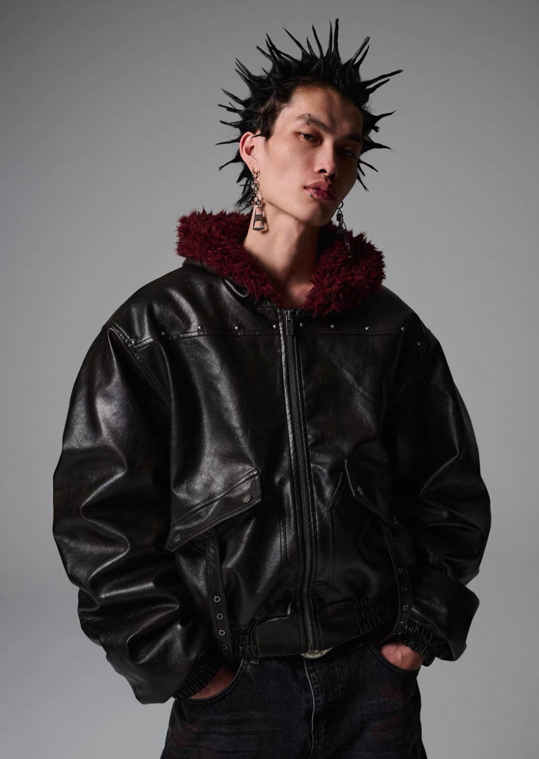 SGW PU leather Bomber Jacket