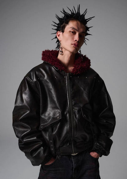 SGW PU leather Bomber Jacket