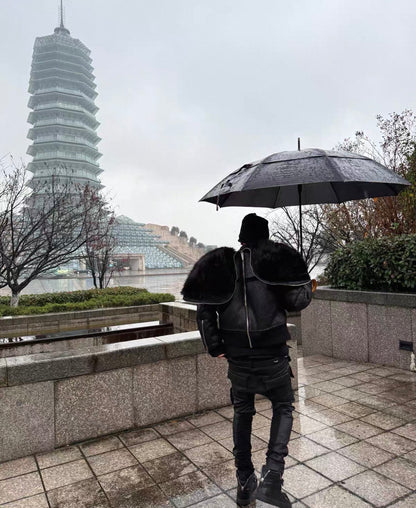 REBEL WAVE PU Leather Far Jacket