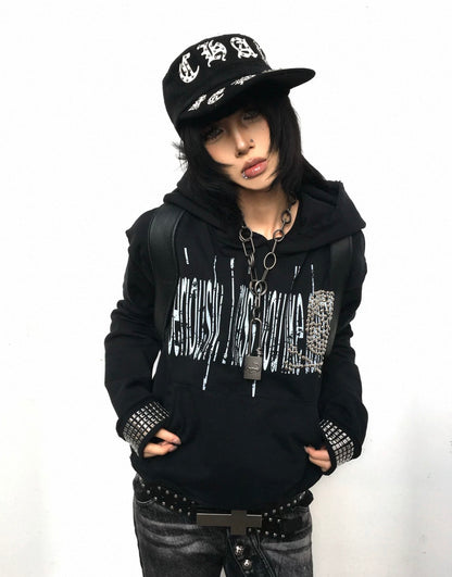 EZWIK Studs Cross Hoodie