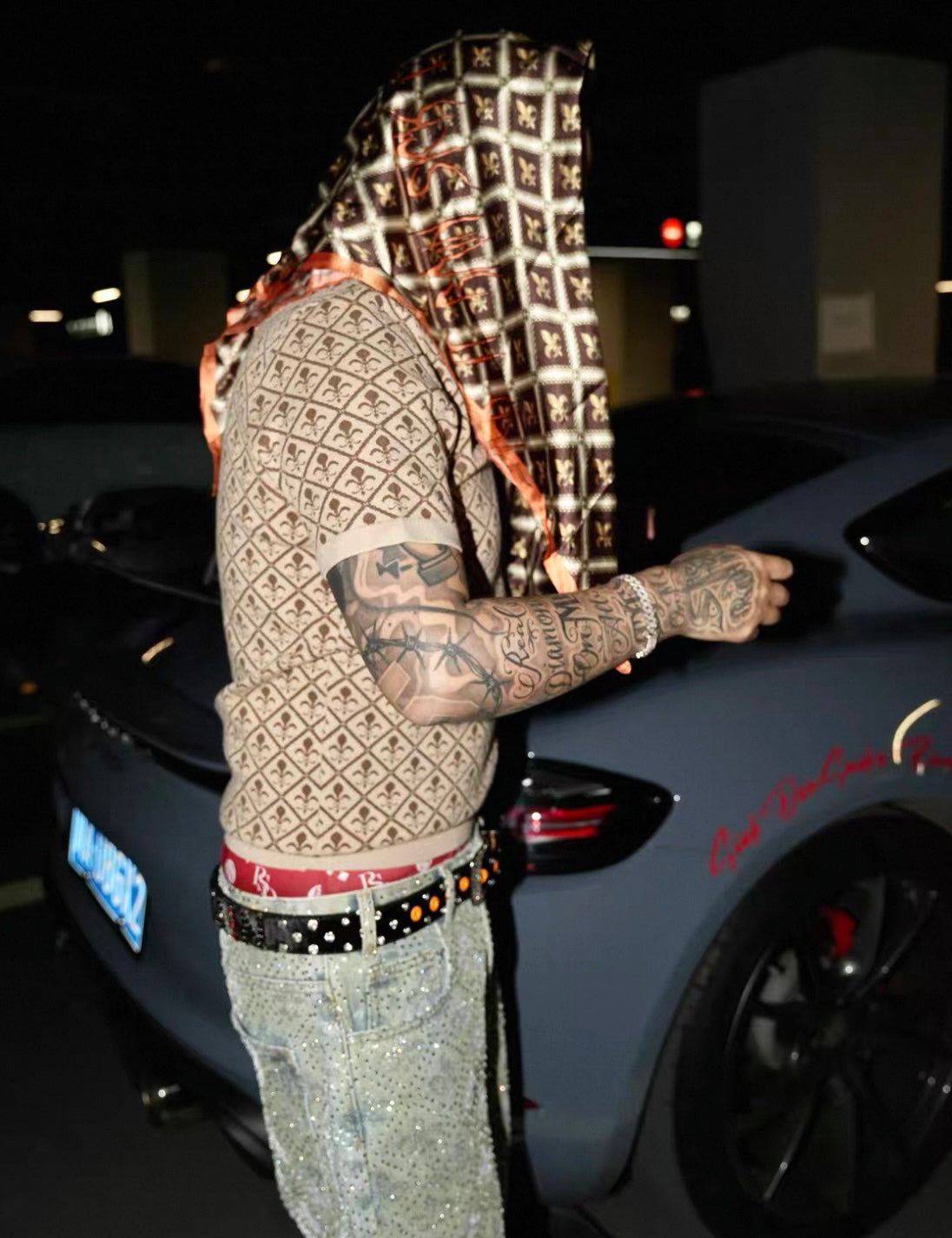 SICK IT RAIN Jacquard Paisley Slim Fit Knit