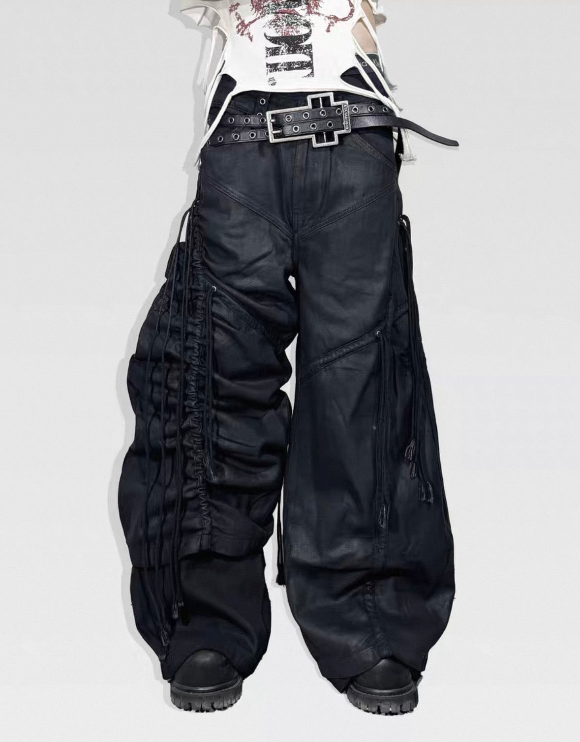 ATANOTHINGNESS Dark Baggy Denim Pants