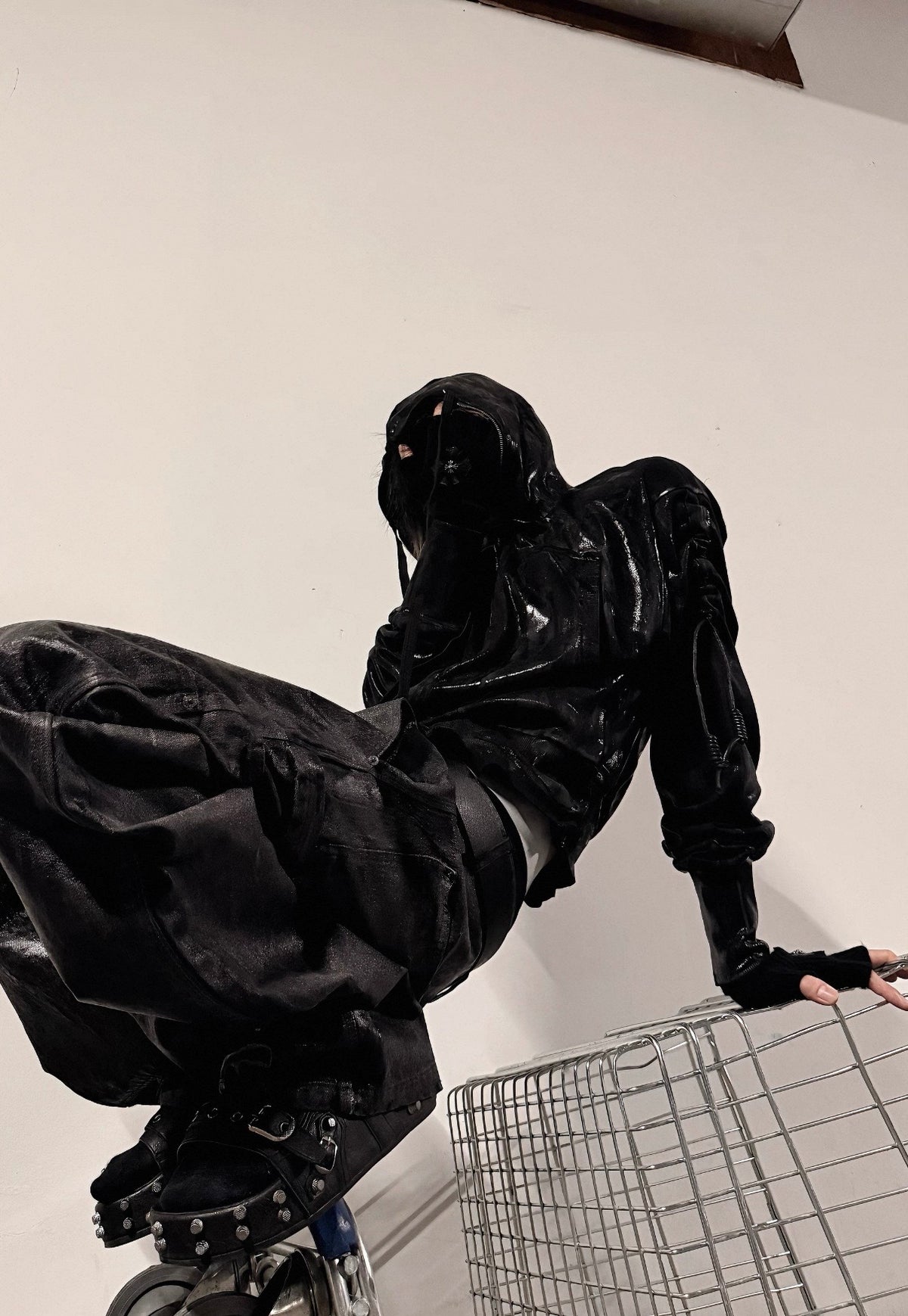 Waxed Hooded Zip-Up Jacket