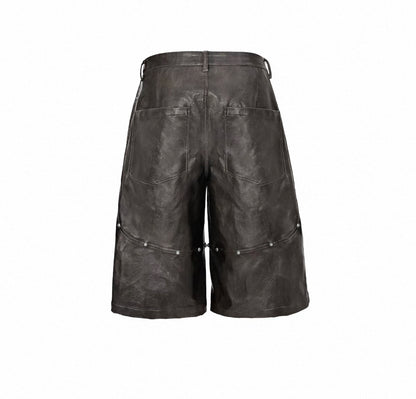 LOSECONTROLEDGE PU  Leather Half Pants