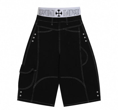 PAIKI Double Waist Half Pants