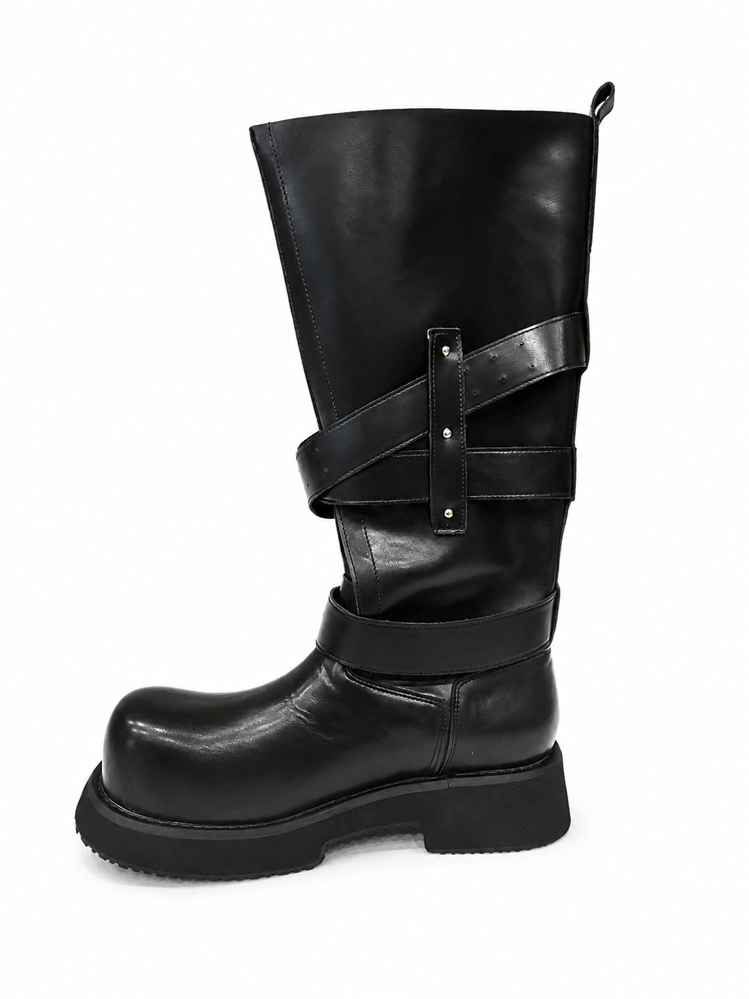 Vintage Buckle Engineer Mid-Calf Boots