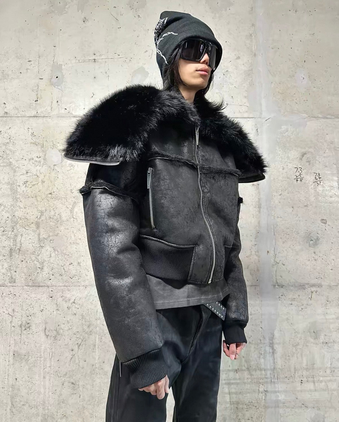 REBEL WAVE PU Leather Far Jacket