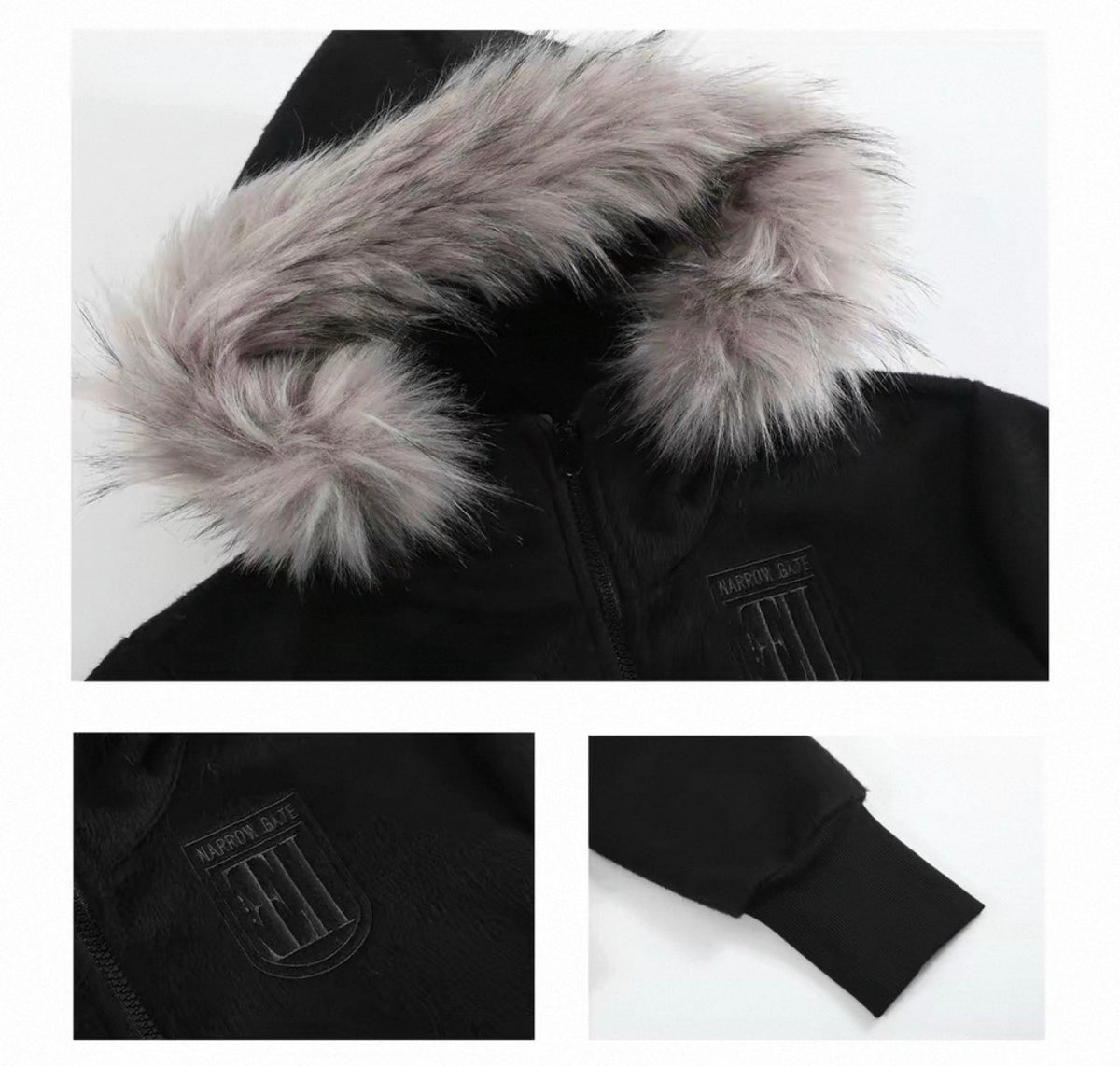 Cross Coffin Golden Raccoon Fur High Collar Hooded Fringe Jacket