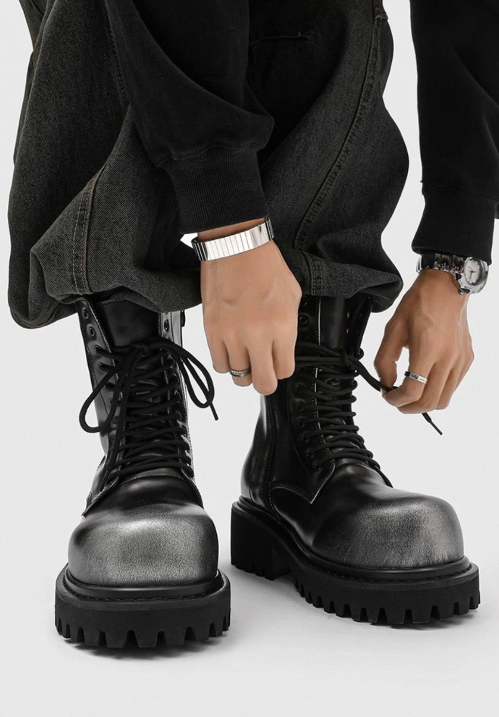 SELFISH PU Lether Platform Boots