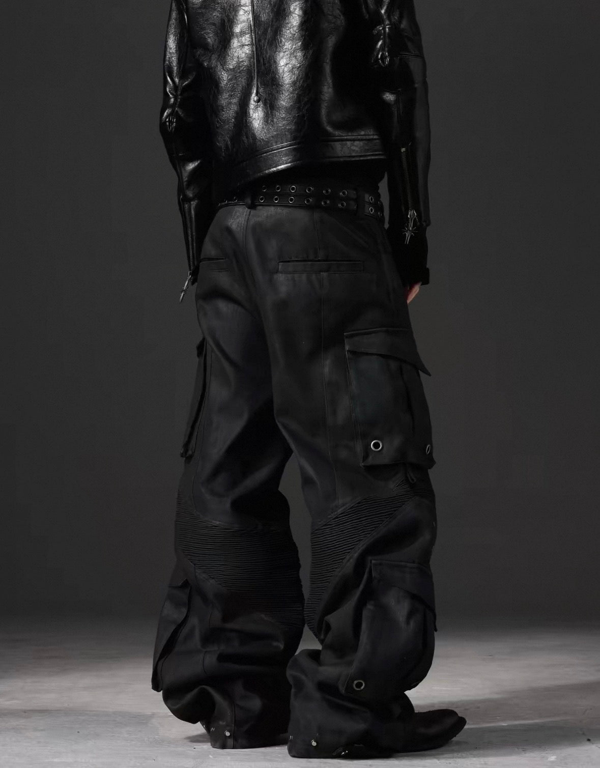 DARKRTPTS Black technical wide pants