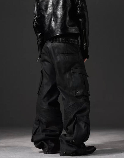 DARKRTPTS Black technical wide pants
