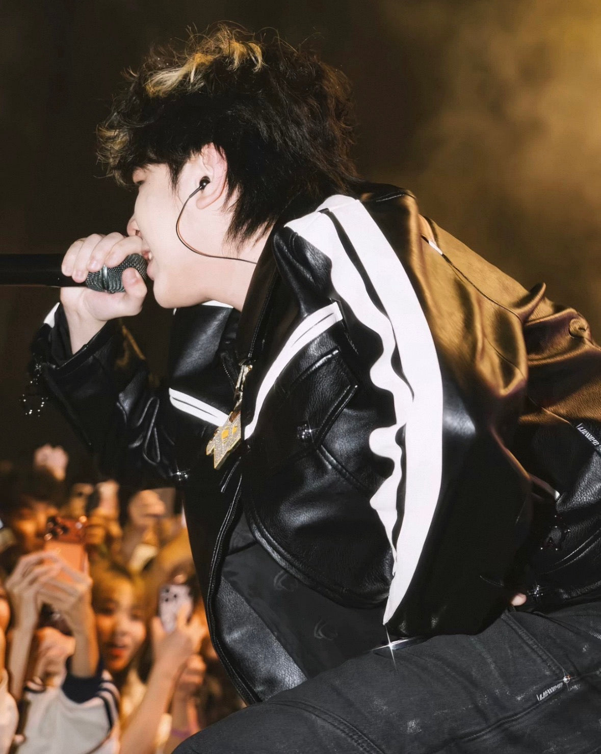 THEWET PU Lether Line Short Jacket