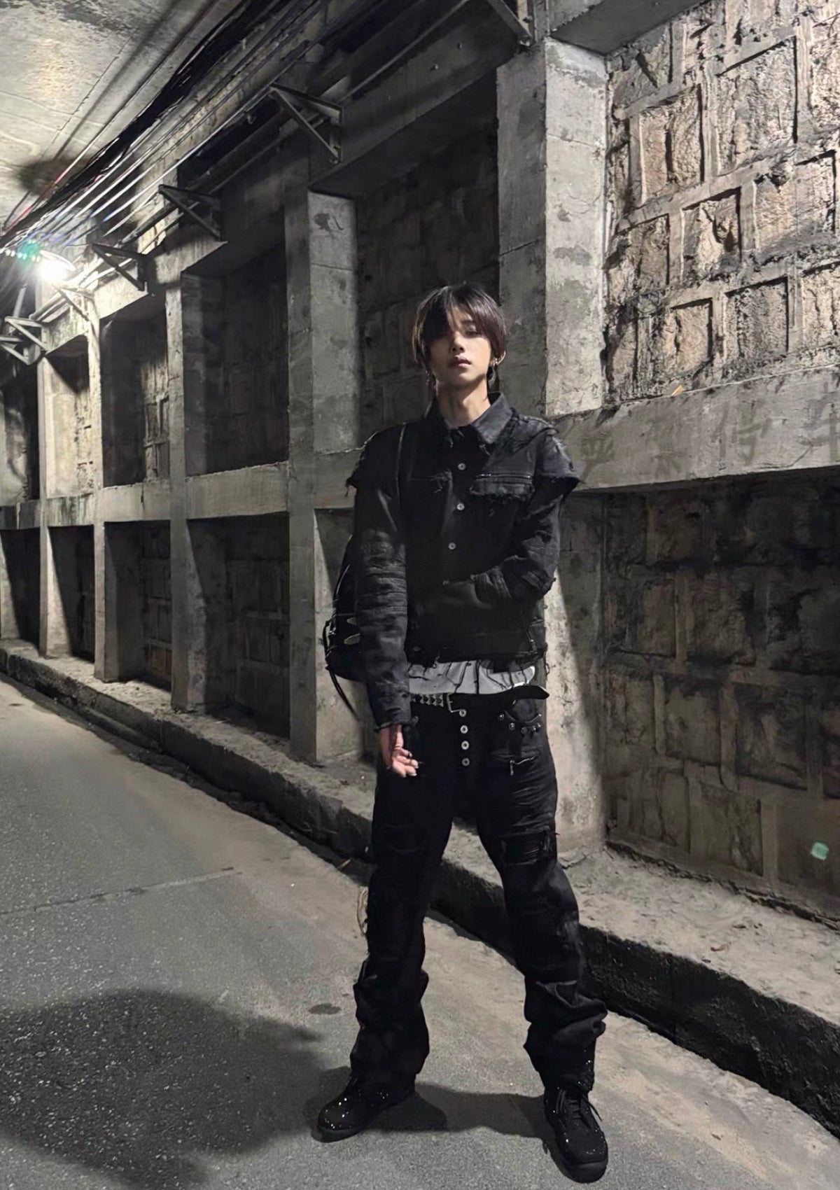 CINDER VEIN ワックス ダメージデニムジャケット SELFISH
