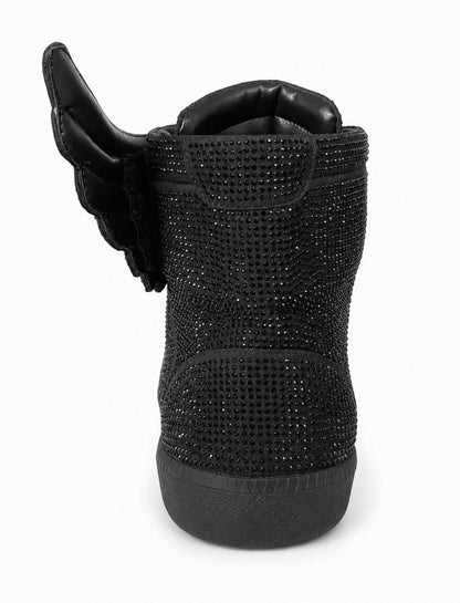 Wing Rhinestone Platform Sneakers