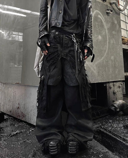 BLACK K Deathtroy Crush Denim Pants