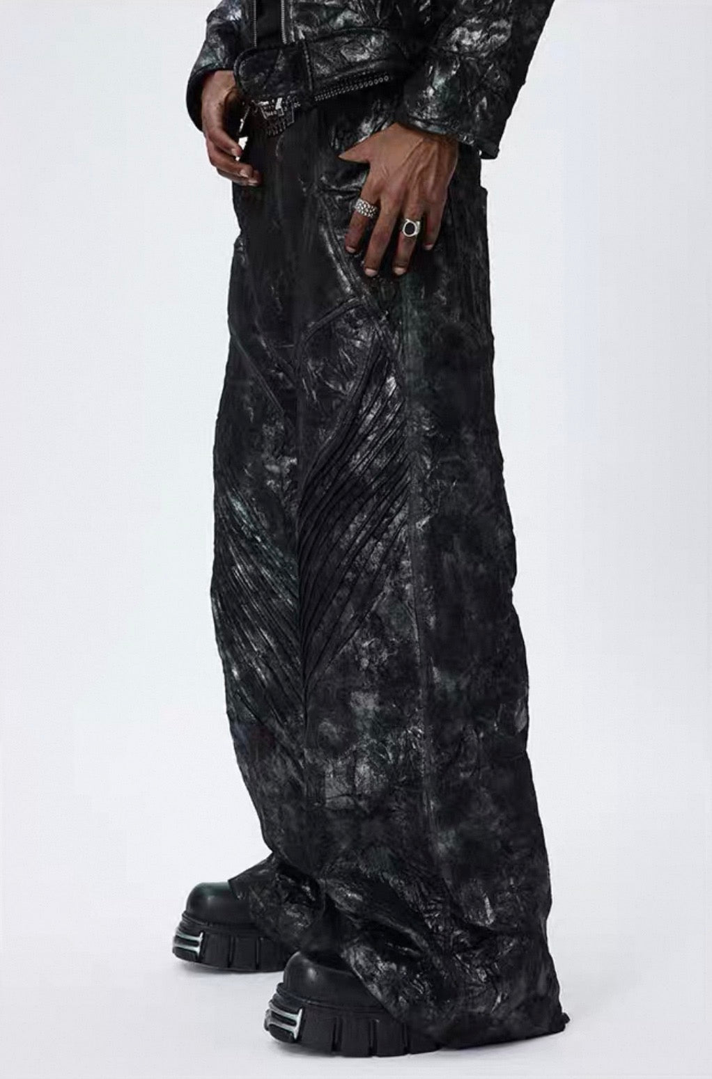 DND4DES PU Leather Baggy Pants