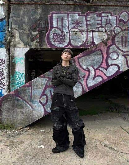 ATANOTHINGNESS High Waist Long Cut and Sewn