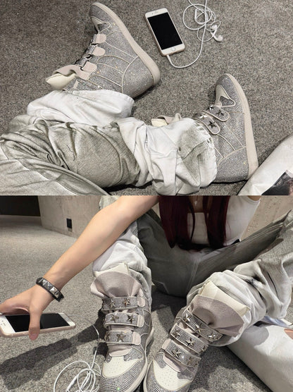 Rhinestone Platform Sneakers