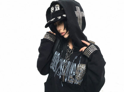 EZWIK Studs Cross Hoodie