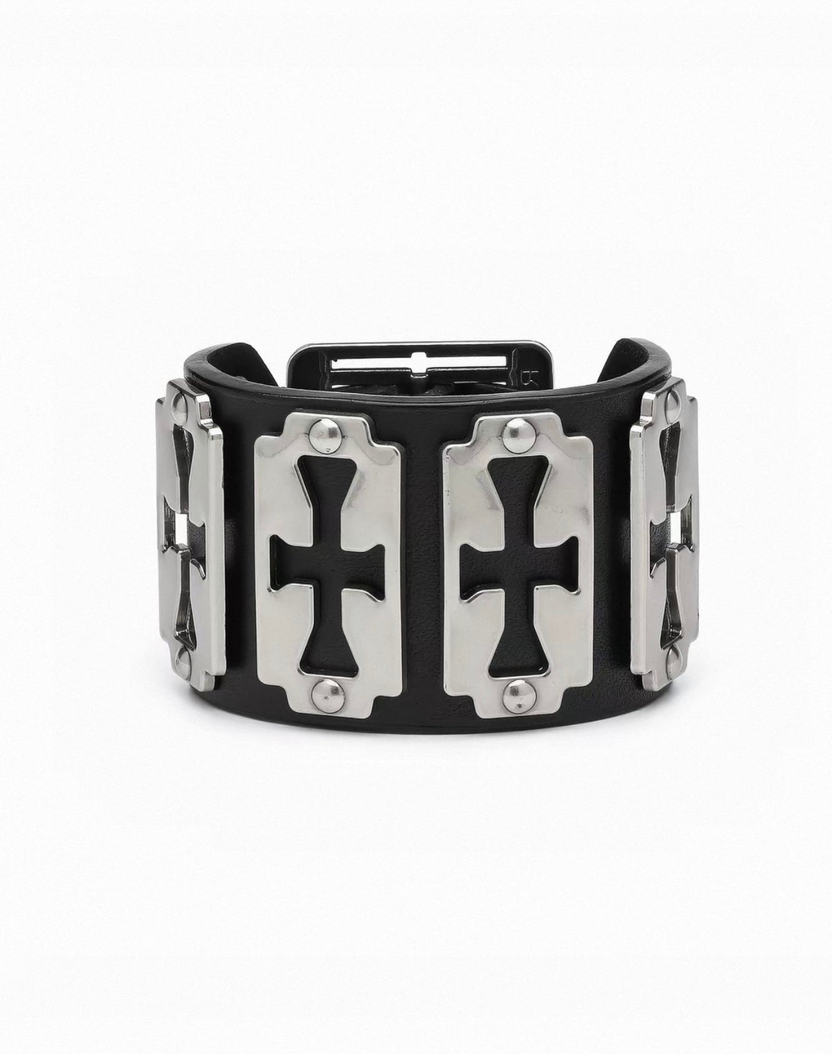 Cross Blade Leather Bracelet