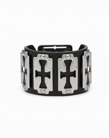 Cross Blade Leather Bracelet