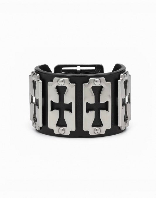 Cross Blade Leather Bracelet