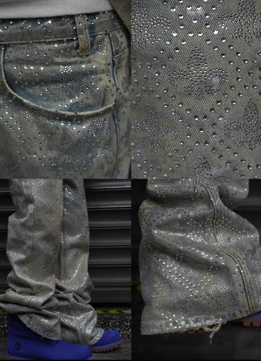 SICK IT RAIN Line Stone Blue Denim Jeans