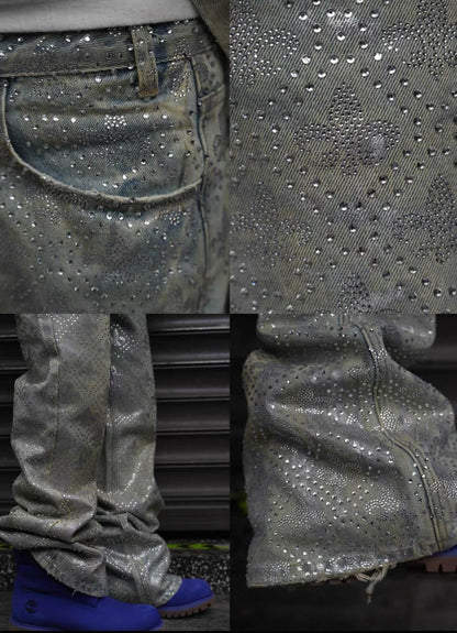 SICK IT RAIN Line Stone Blue Denim Jeans
