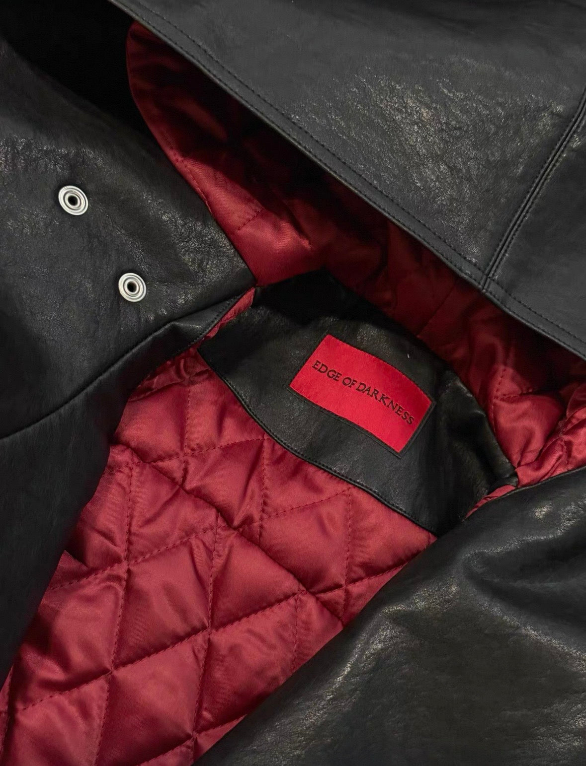 EODUP High Neck PU Leather Jacket