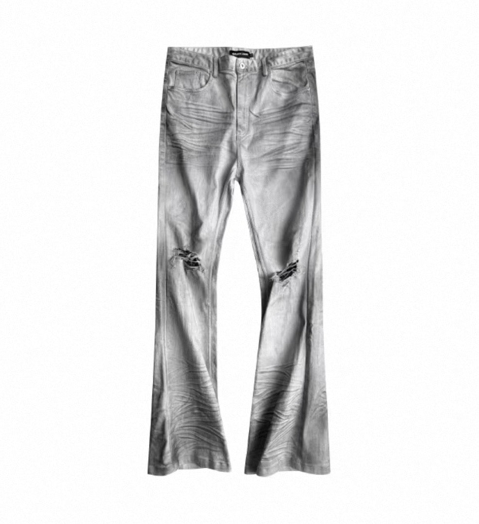 GOJOYJINNI White Flare Denim