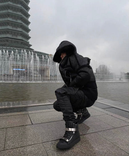 REBEL WAVE PU Leather Far Jacket