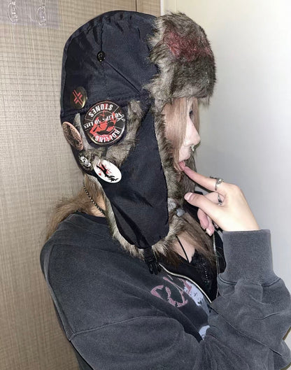 Badge Design Fur Trapper Hat