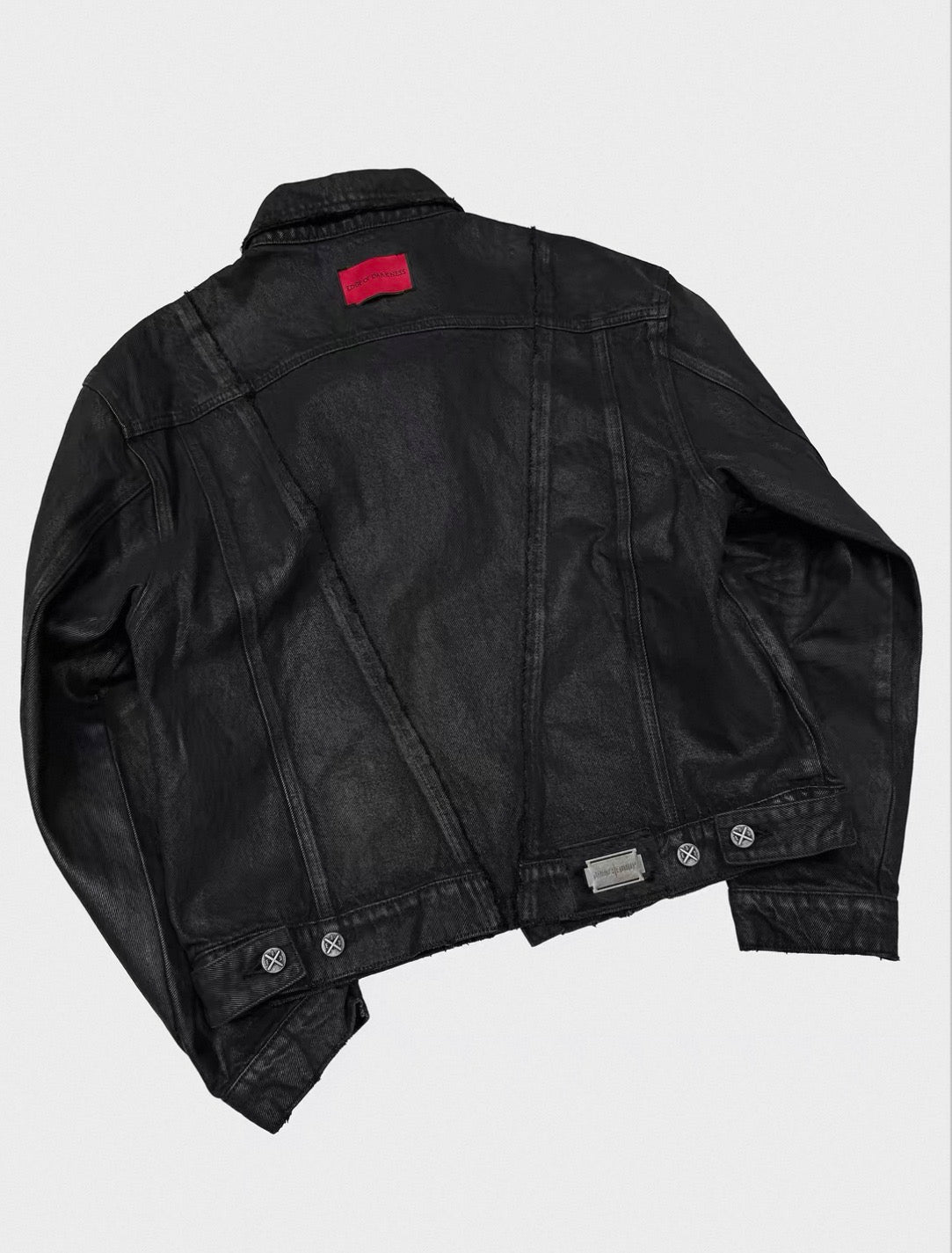 Vintage Washed Cotton Long Sleeve Cut-Out Jacket
