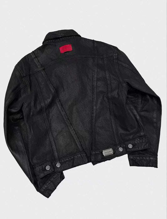 Vintage Washed Cotton Long Sleeve Cut-Out Jacket