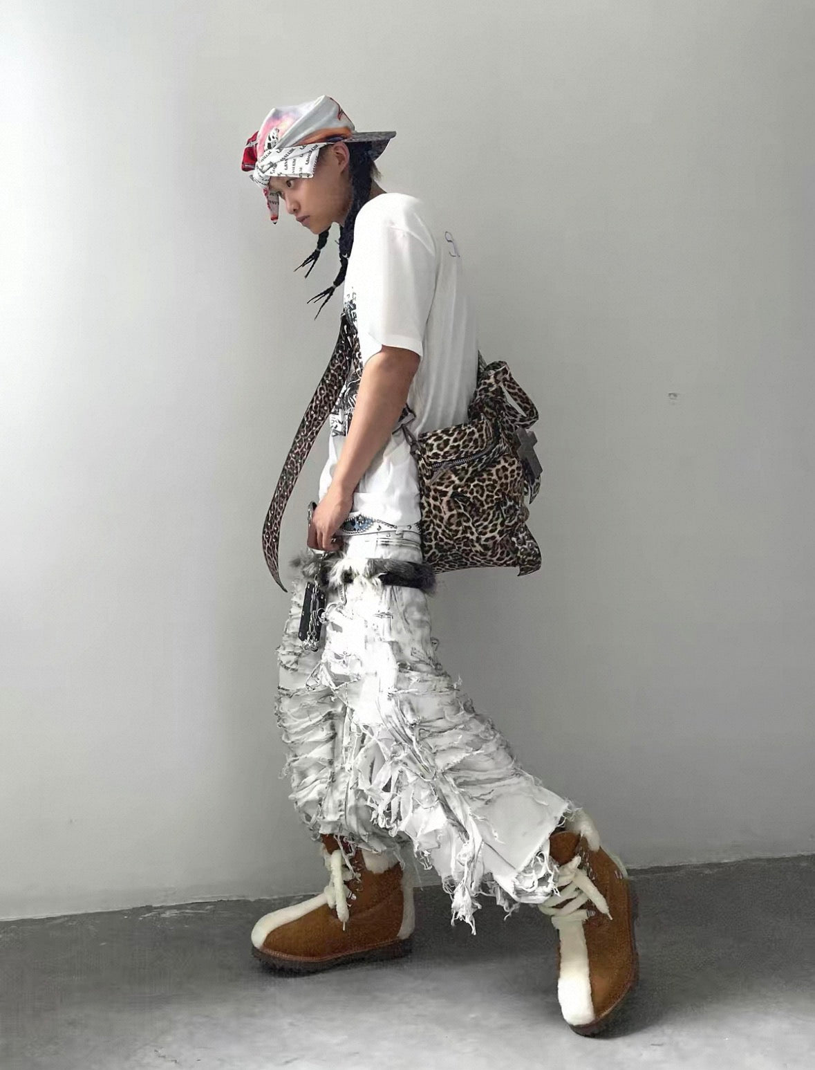 Distressed Waxed Denim Shorts
