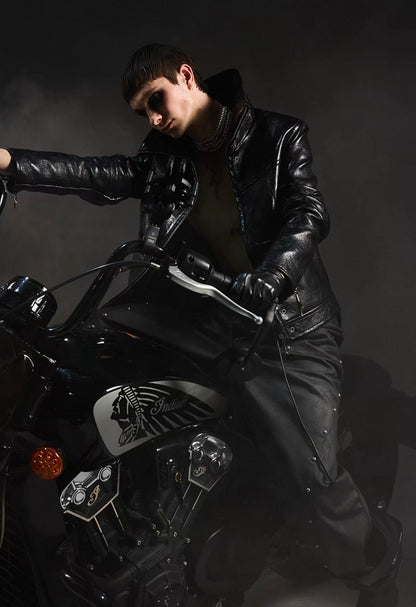 DARKRTPTS High Neck PU Lether Jacket