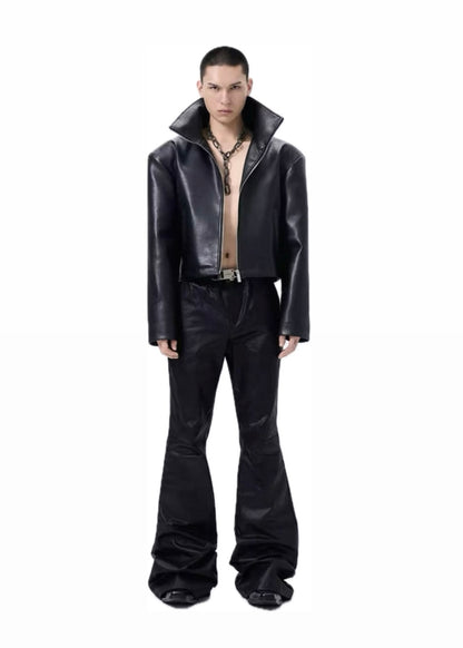 FRKM SCD High Neck PU Leather Jacket