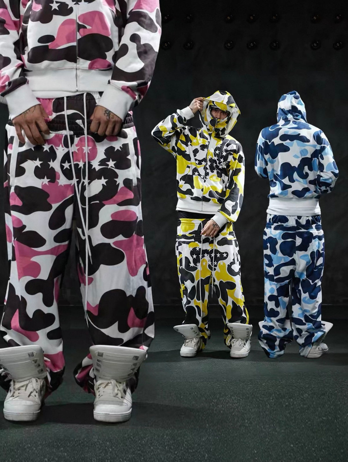 Double Waist Camo Sweat Pants