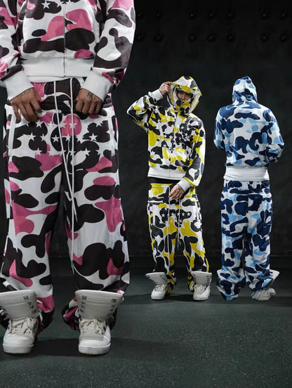 Double Waist Camo Sweat Pants